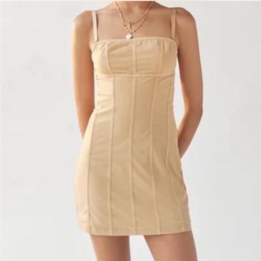 Urban Outfitters nude cream corset mini dress